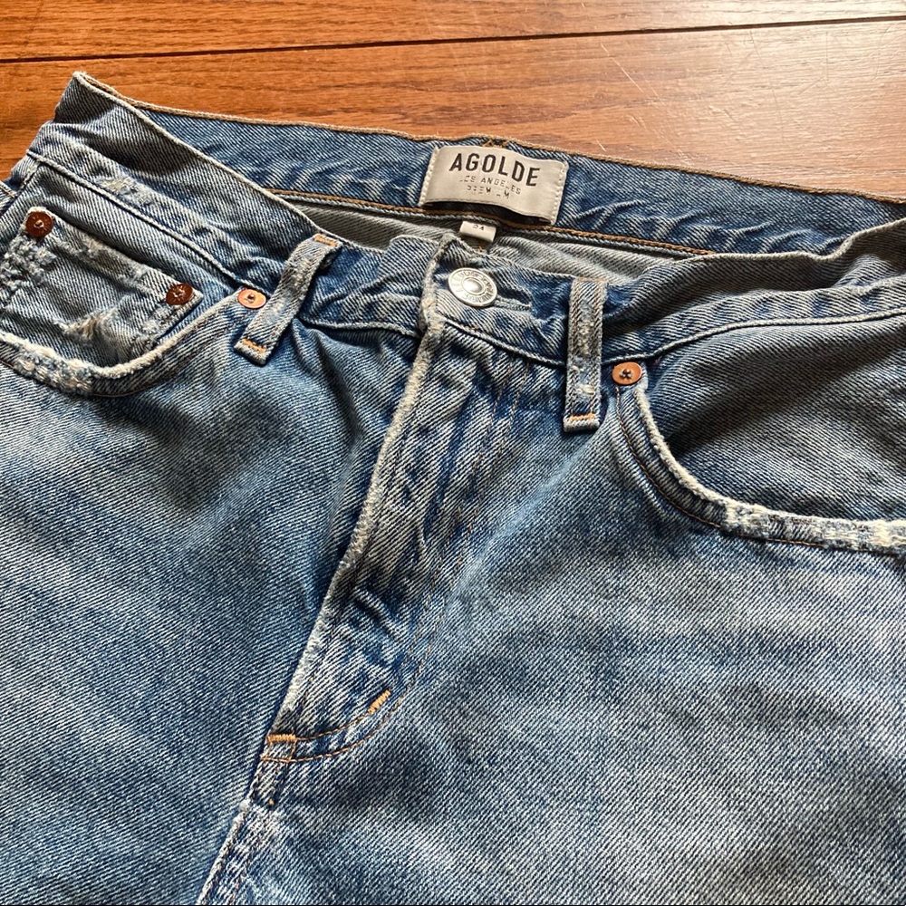 Agolde Jamie Feel Good Denim Made in USA Jeans in Passenger Wash Size 24 - Picture 7 of 11